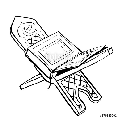 500x500 Hand Drawn Open Quran Vector Illustration Stock Image And Royalty