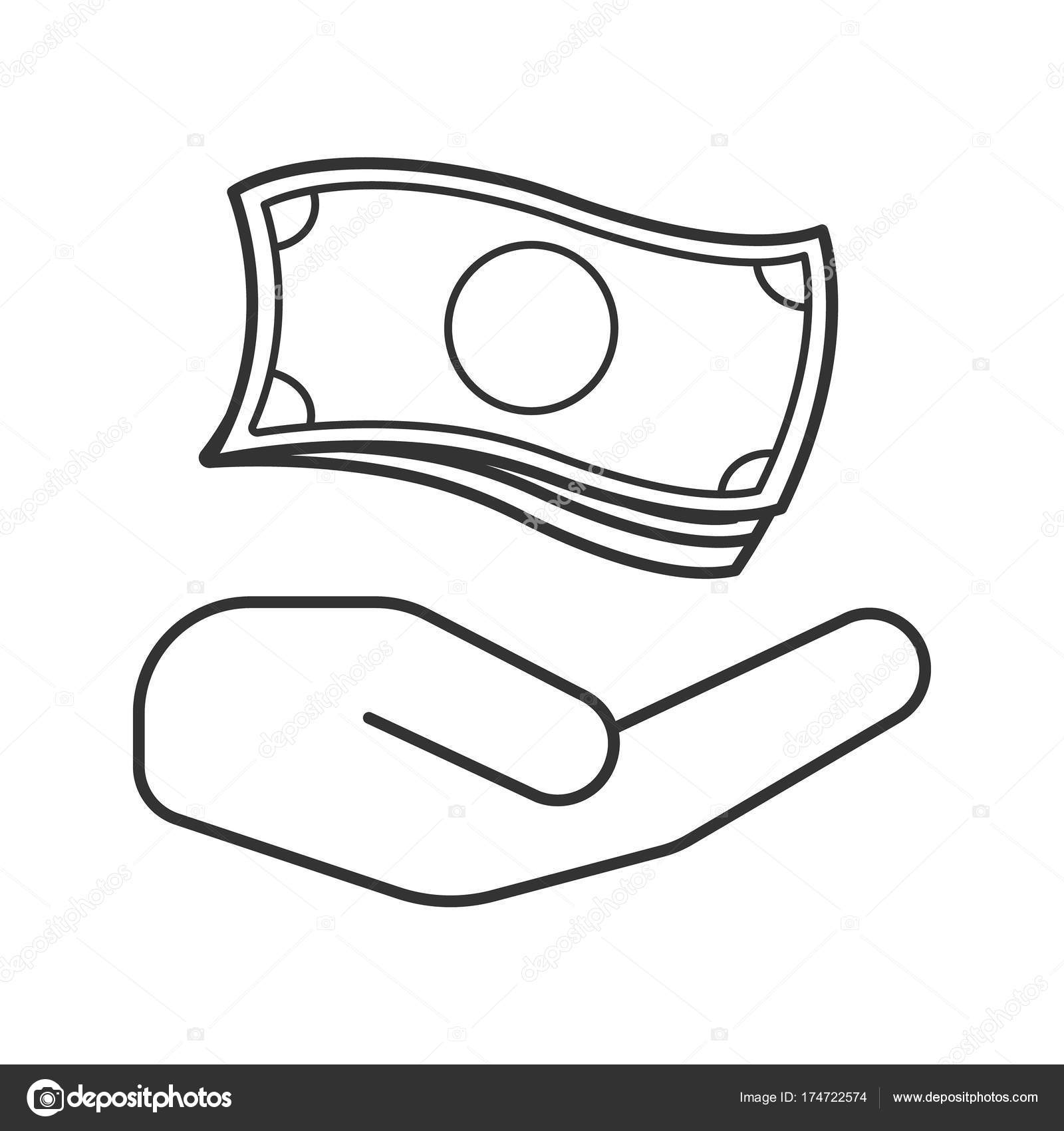 1600x1700 Open Hand With Money Icon Stock Vector Bsd