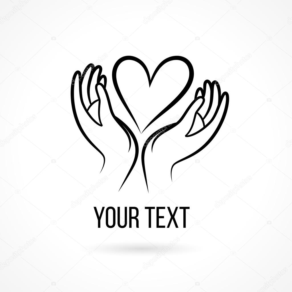 1024x1024 Logo With Hands And Heart Stock Vector Tukkki