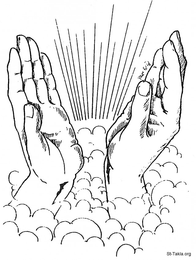 640x851 Best Photos Of Open Praying Hands Coloring Page