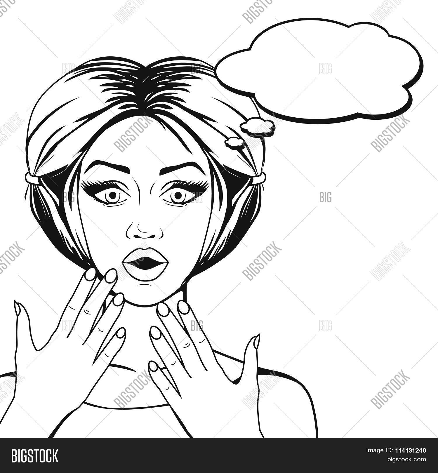 1500x1620 Vector Comic Surprised Sketch Vector Amp Photo Bigstock