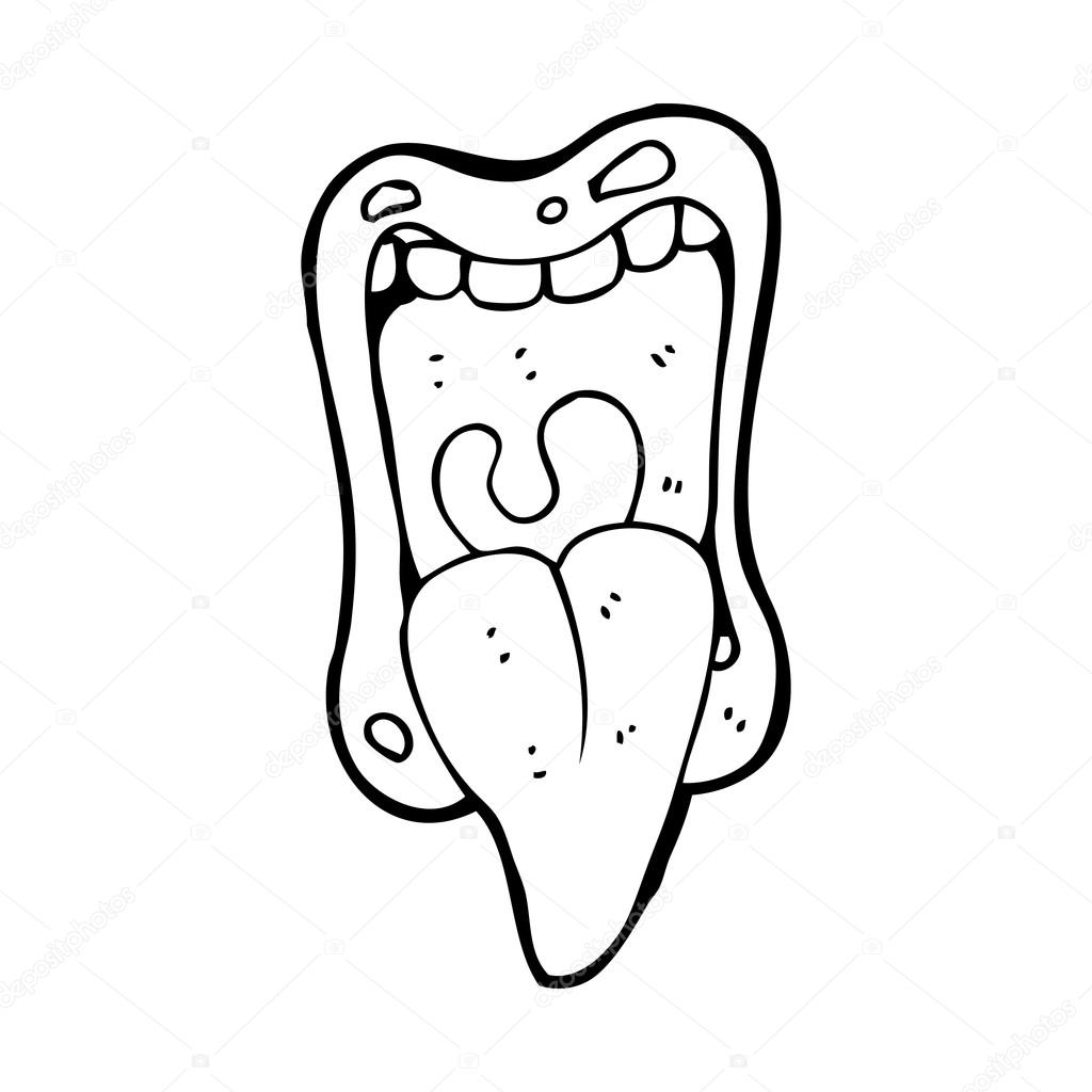1024x1024 Wide Open Mouth With Tongue Sticking Out Cartoon Stock Vector