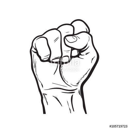 500x500 Hand Shows The Fist As A Symbol Of Power Stock Image And Royalty