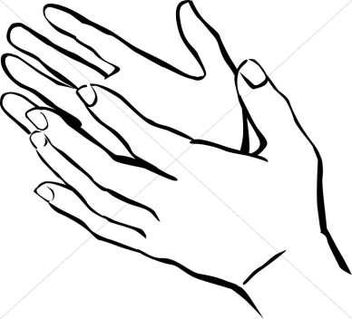 388x352 Open Hand Clipart Black And White