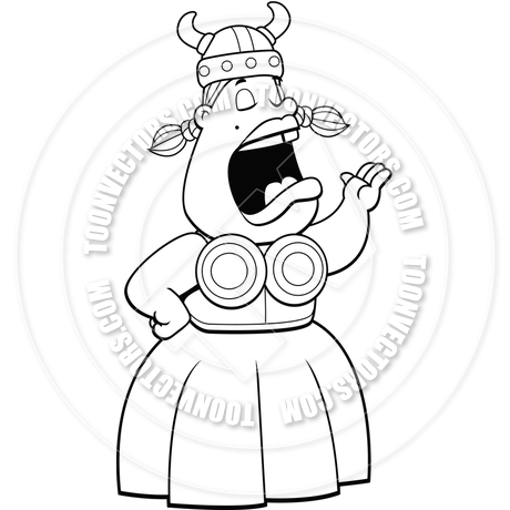 460x460 Opera Singer (Black And White Line Art) By Cory Thoman Toon