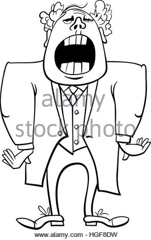 296x470 A Cartoon Opera Singer Man Singing Stock Vector Art Amp Illustration