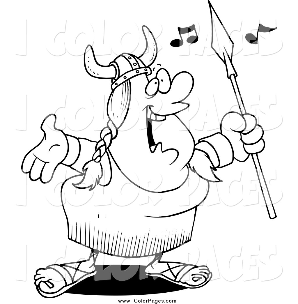 1024x1044 Vector Coloring Page Of A Black And White Female Viking Opera