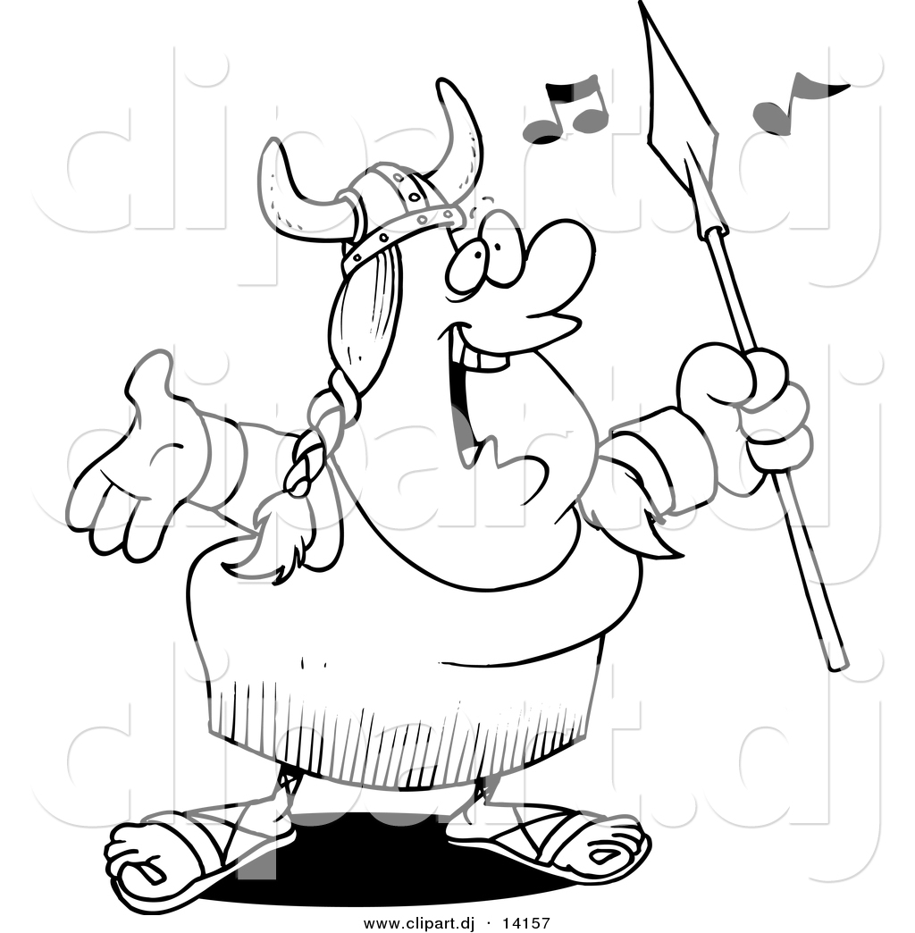 1024x1044 Vector Of Cartoon Female Viking Opera Singer