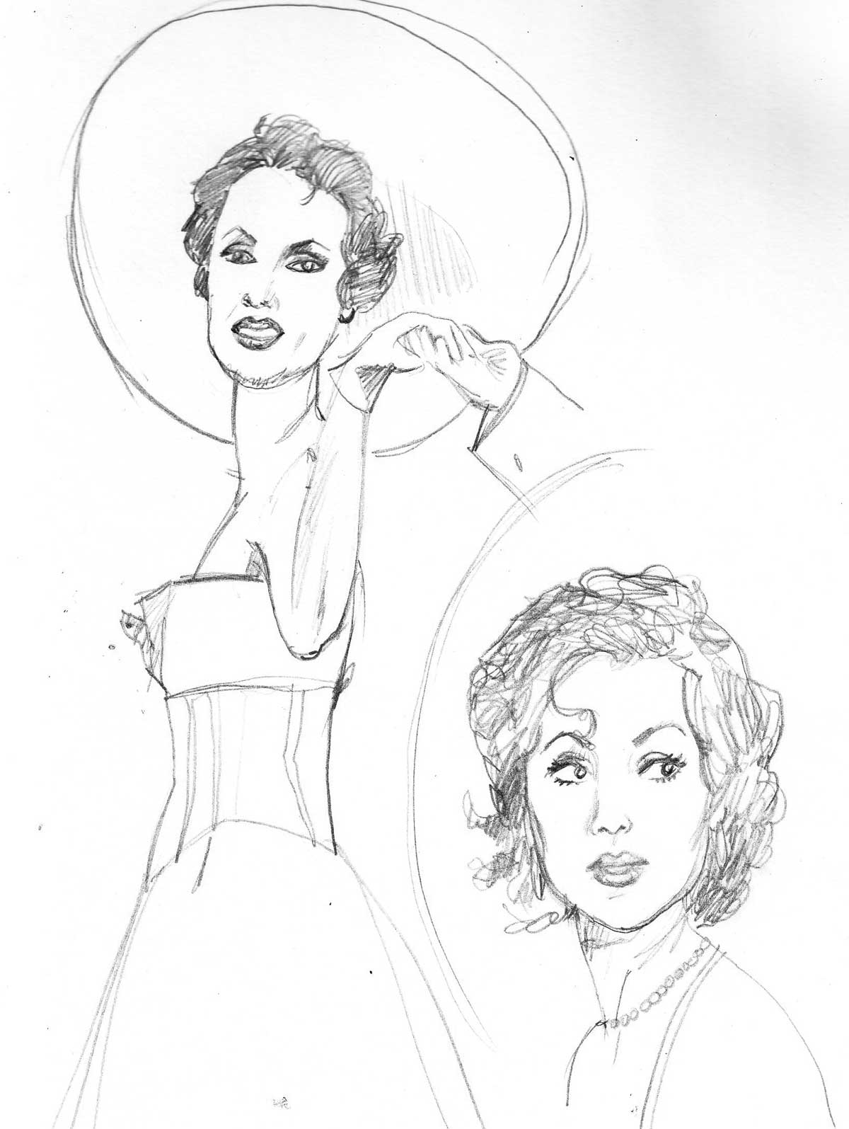 1200x1595 Anna Netrebko Opera Singer Sketch Dawn Schreiner