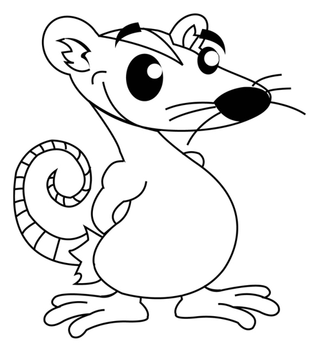 450x504 How To Draw Cartoon Opossum With Step By Step Drawing Tutorial