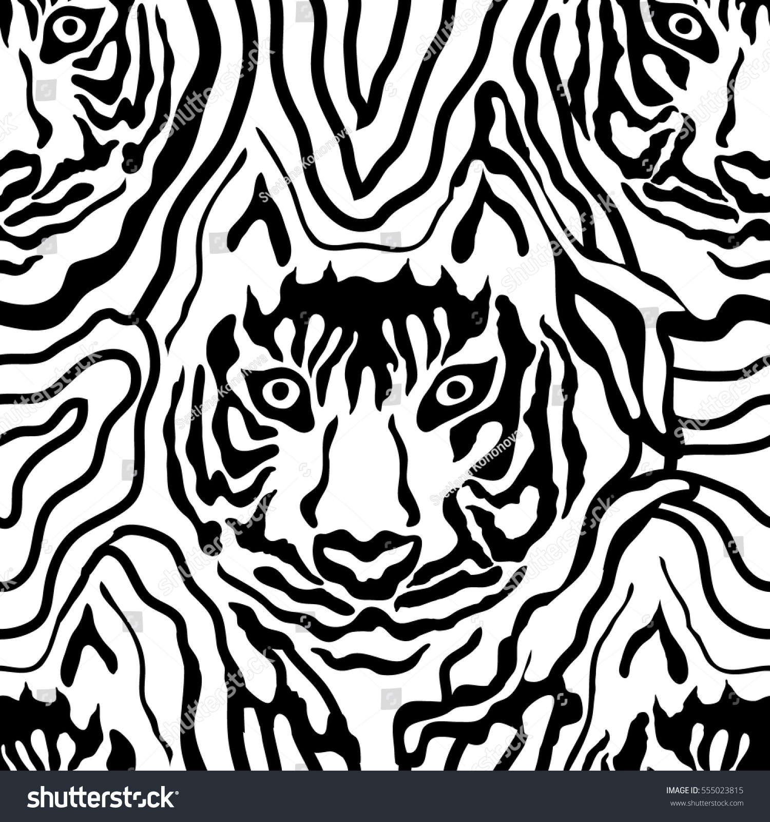 1500x1600 Drawn Tiiger Optical Illusion