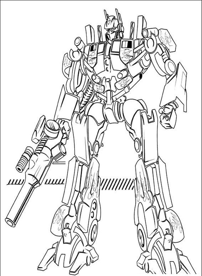 650x890 Optimus Prime Coloring Page Optimus Prime Coloring Pages With Gun