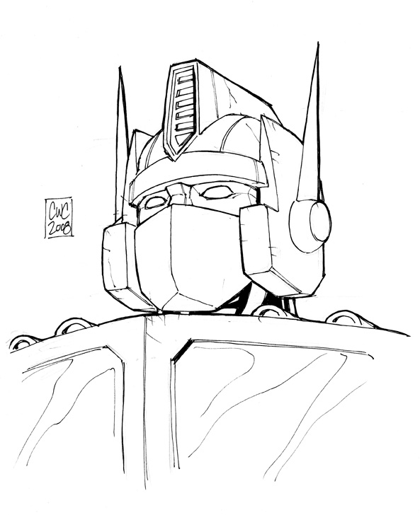 593x728 Practice Sketch Optimus Prime By Caliber316