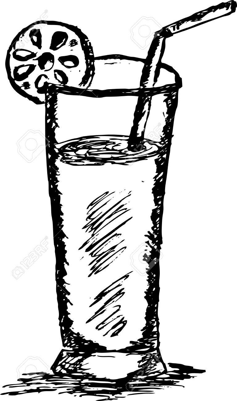 768x1300 Hand Draw Or Sketch Of Juice Stock Photo, Picture And Royalty Free