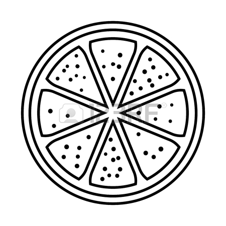 450x450 Blue Shading Silhouette Of Orange Fruit And Orange Slice Vector