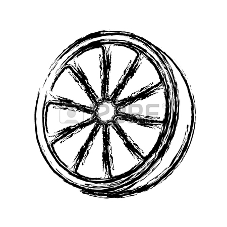 450x450 Orange Slice Icon Over White Background. Vector Illutration