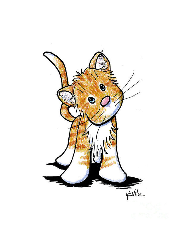 599x763 Orange Tabby Cat Drawings Fine Art America