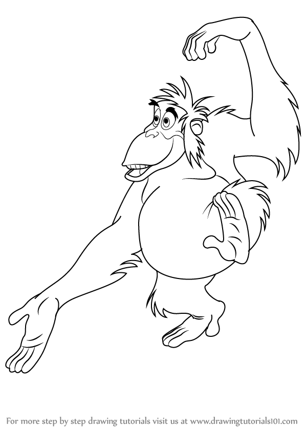 598x840 Learn How To Draw King Louie From The Jungle Book (The Jungle Book