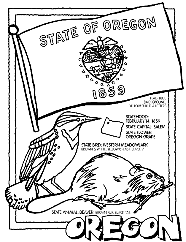 627x815 Oregon Coloring Page