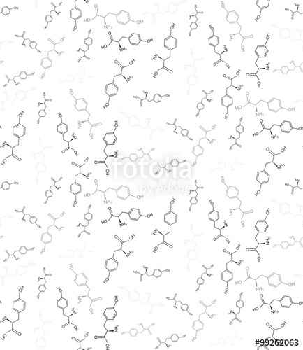 434x500 Vector Seamless Background Of Chemical Formulas. Skeletal Formula