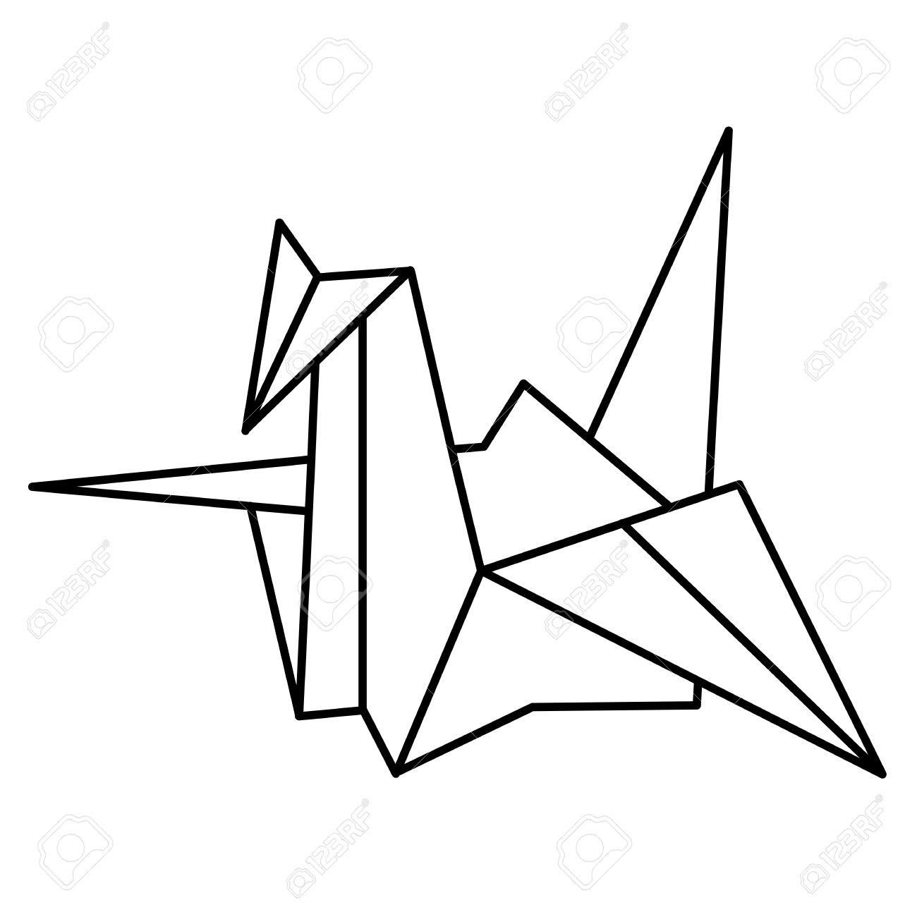 1300x1300 Vector Illustration Japanese Paper Cranes. Origami Bird