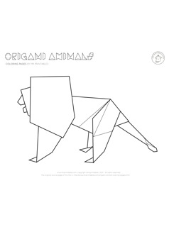 238x320 Origami Animal Coloring Pages