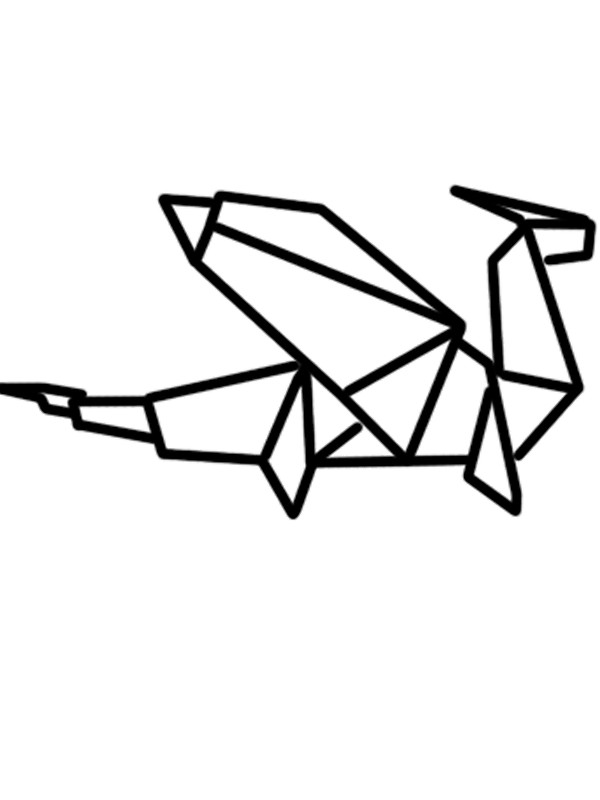 600x800 Origami Dragon Drawing