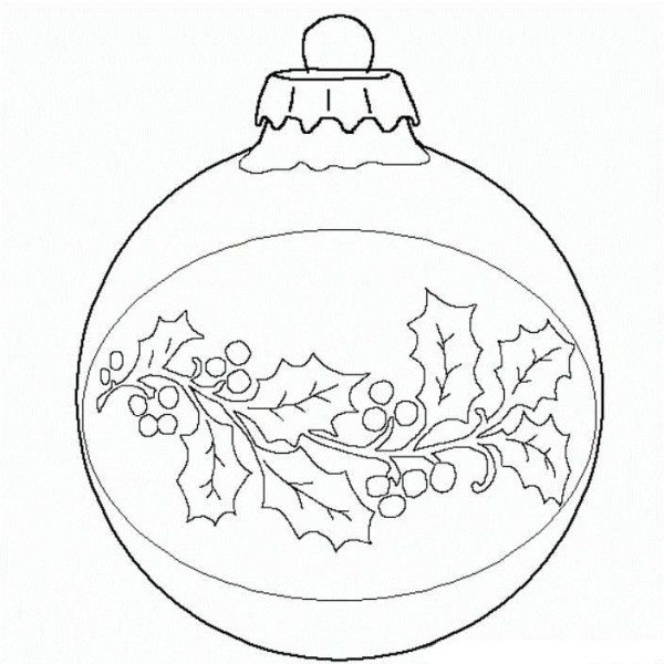 600x600 Ball Christmas Ornament Christmas Coloring Page