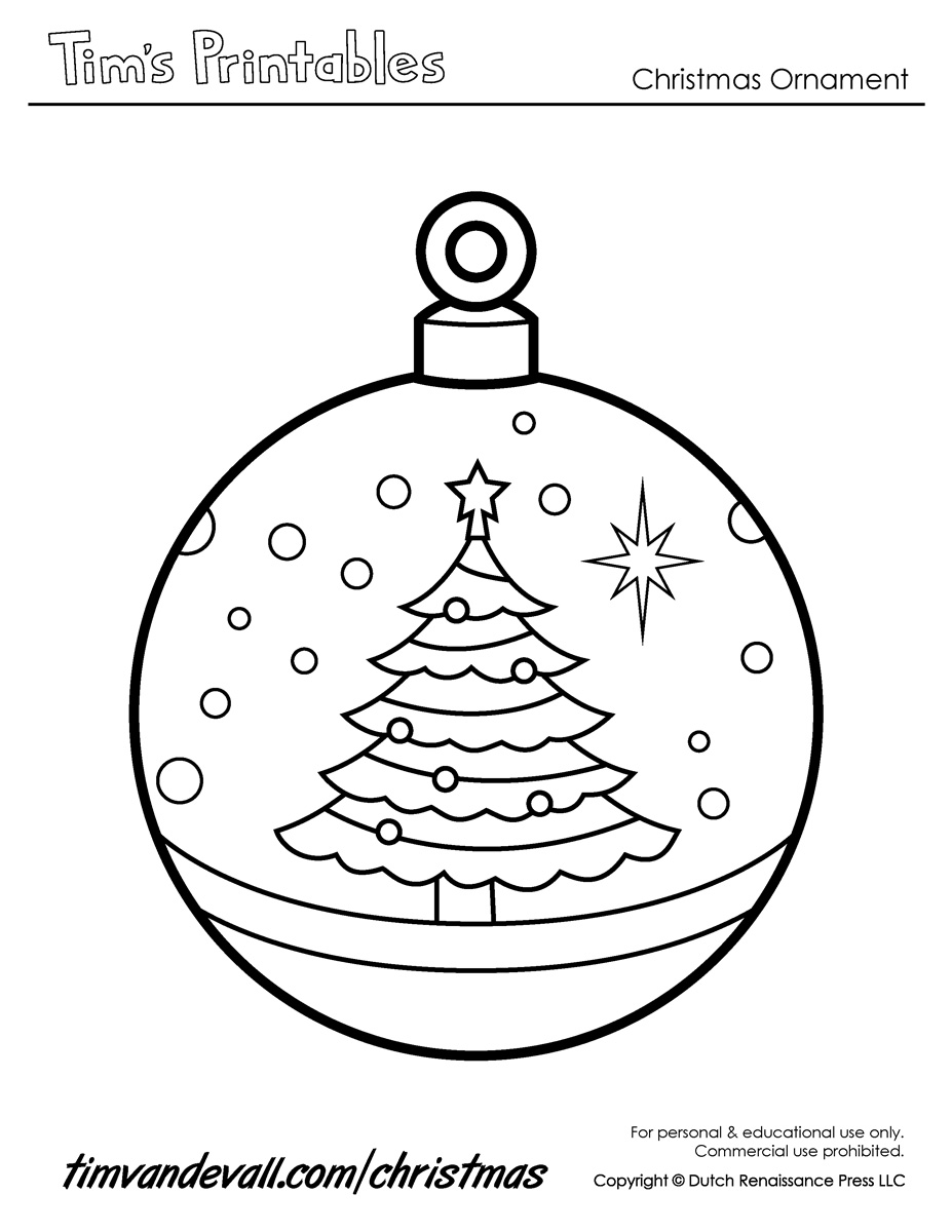 927x1200 Printable Christmas Ornaments Templates