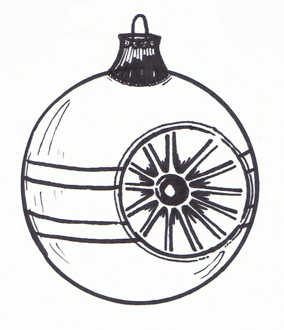 932x1084 Christmas Ornament Clipart Black And White