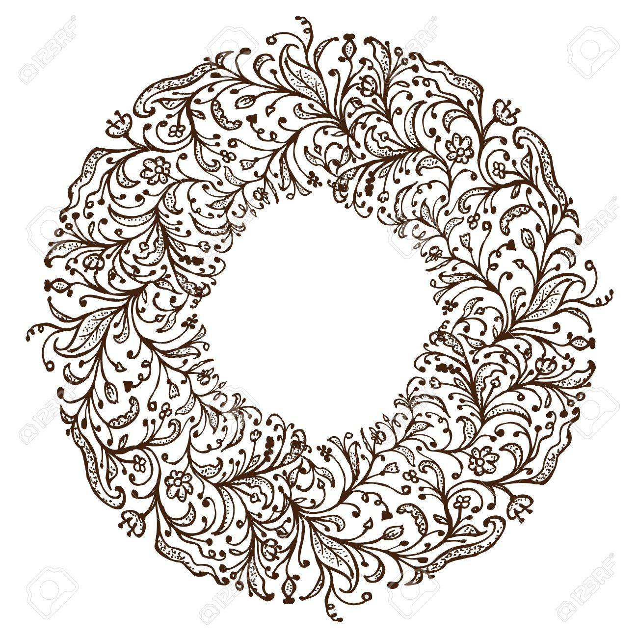 1300x1300 Ornamental Frame, Hand Drawing For Your Design Royalty Free