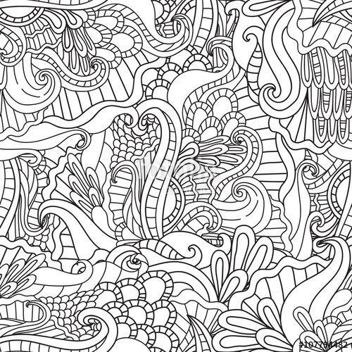 500x500 Coloring Pages For Adults.decorative Hand Drawn Doodle Nature