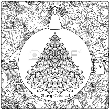 450x450 Christmas Tree With Ornaments In Decorative Toy On The Background