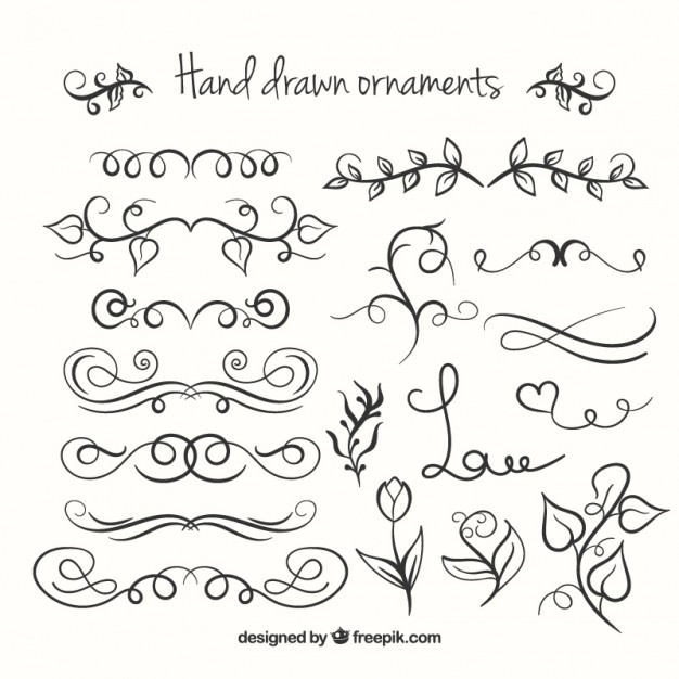 626x626 Hand Drawn Ornaments Collection Vector Free Download