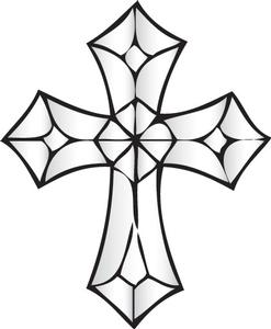 247x300 Ornate Cross Bevel Cluster Stained Glass Patterns