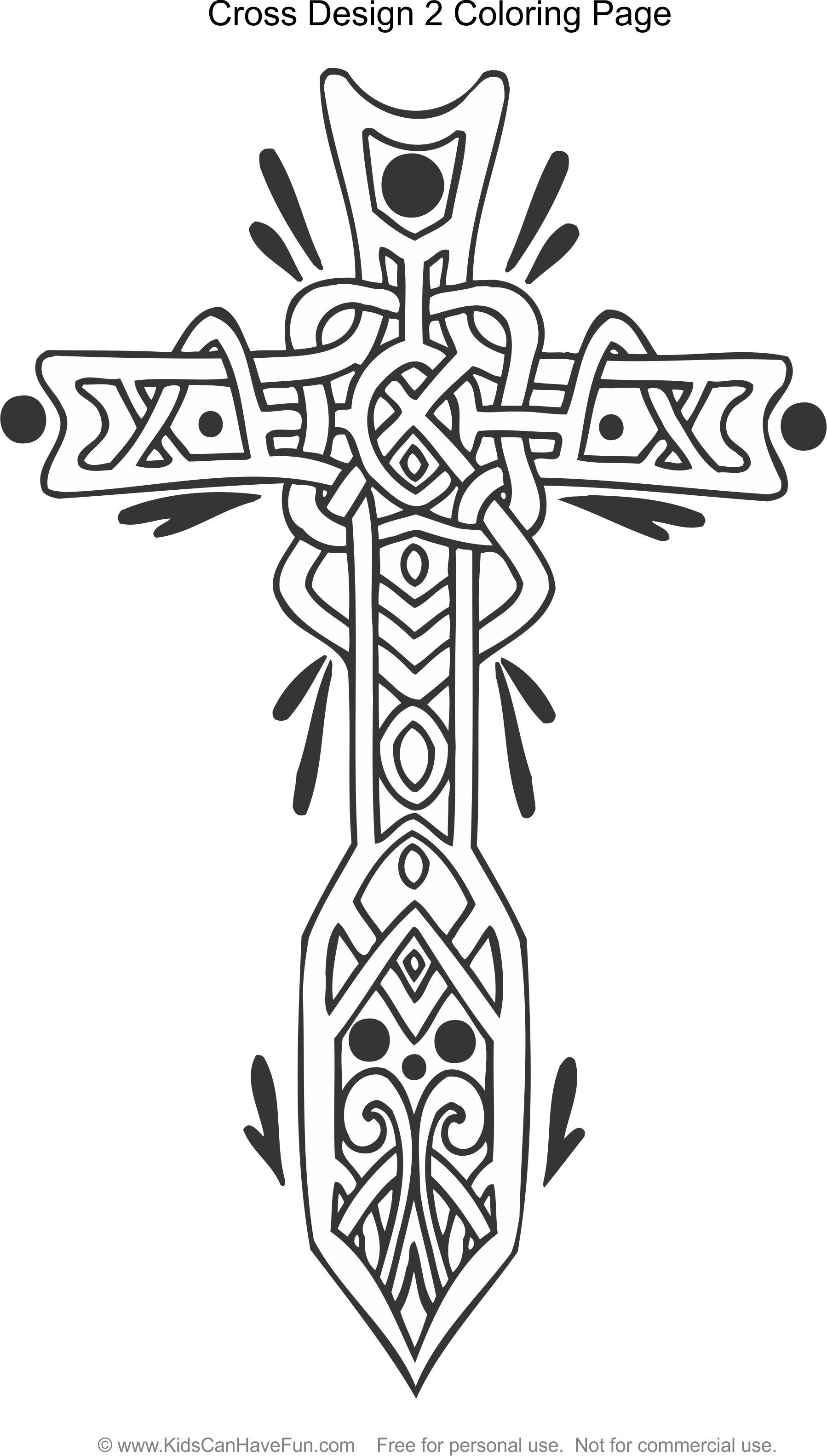 1798x3166 Celtic Cross Design 2 Coloring Page