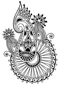 236x335 Hand Draw Line Art Ornate Flower Design. Ukrainian Traditional