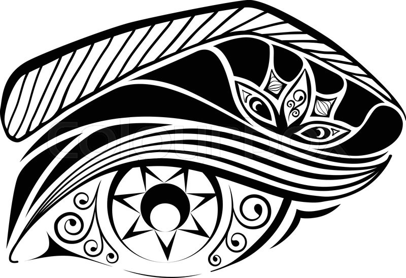 800x548 Ornate Eye Made In Zentangle Style By Lines, Swirls And Elements