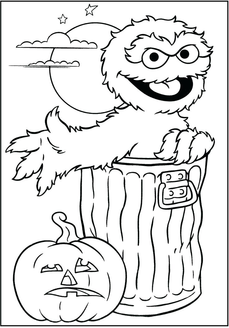 736x1054 Oscar Coloring Pages Sesame Street And Pumpkin Jack O Lantern