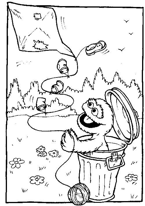 500x710 Oscar The Grouch Flying A Kite