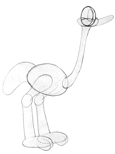 400x534 How To Draw Cartoon Ostriches With Easy Step By Step Drawing