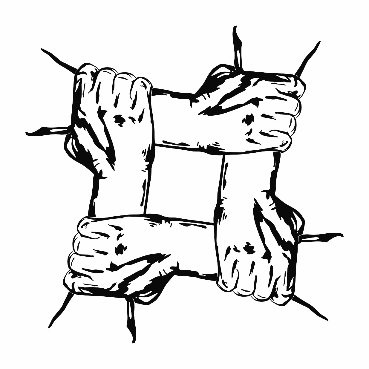 1235x1235 Hands Holding Each Other In Unity Printable Image Illustration