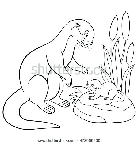450x470 Otter Coloring Pages