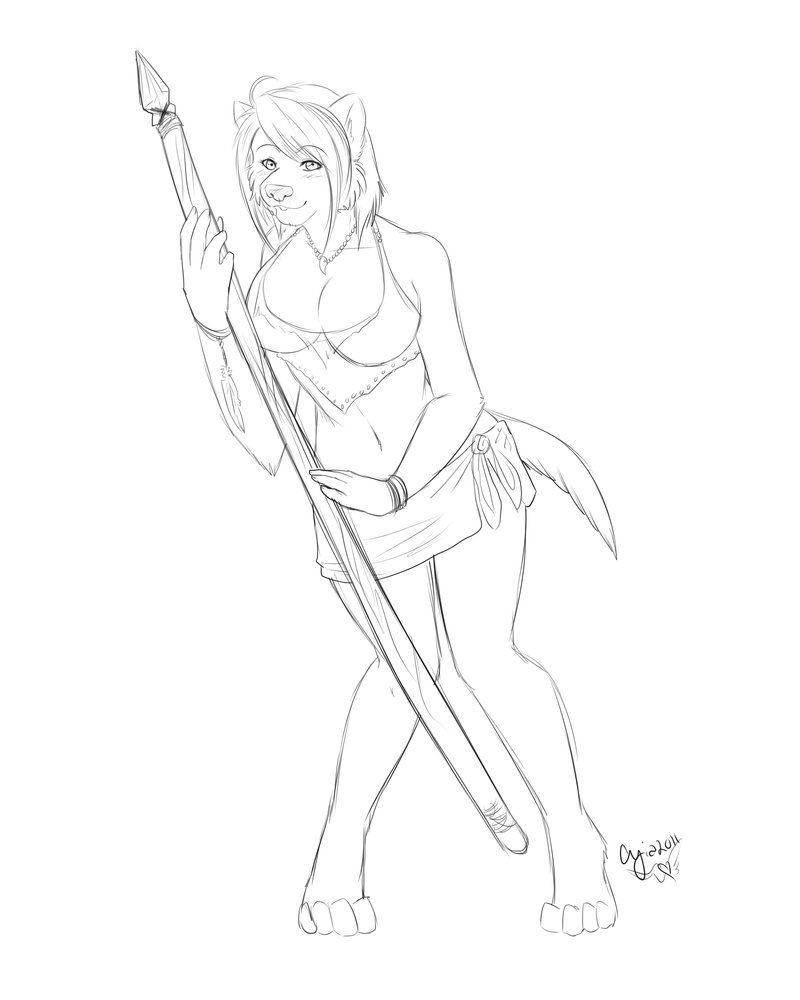 800x1000 Tribal Otter Pin Up By Geckoguy123456789