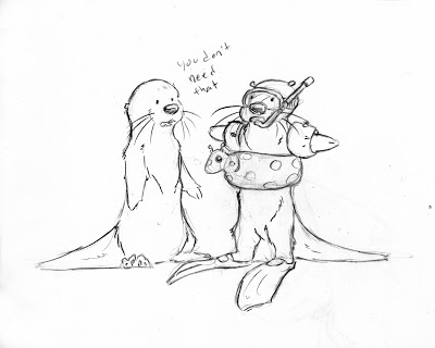 400x320 Carey Bowden Art Draw Day 7 Unconfident Otters