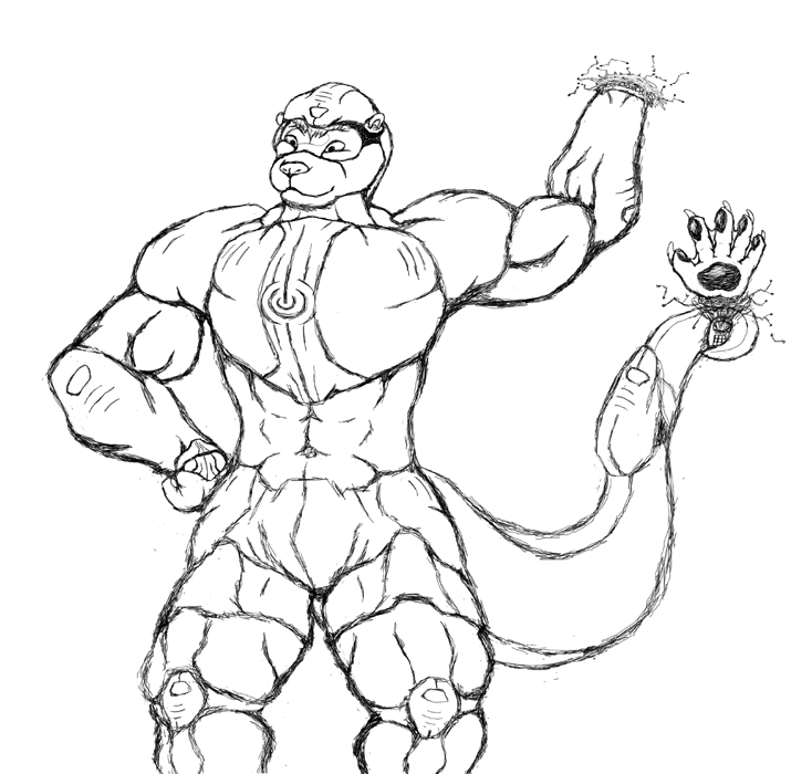 734x700 Wip Sketch, Techie Otter Superhero By Animagusurreal