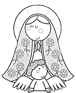 290x353 Virgin Of Guadalupe Coloring Pages Virgencita Our Lady Of Anjos