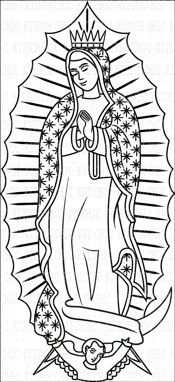 570x1240 Items Similar To Color Your Own Our Lady Of Guadalupe Digital