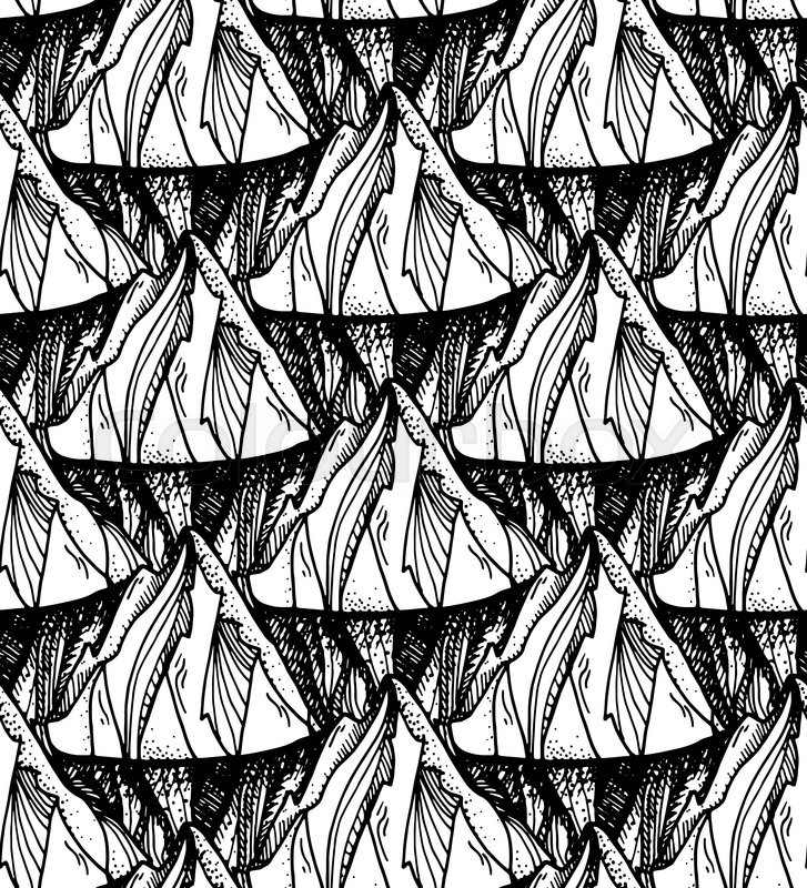 727x800 Inspirational Mountain Seamless Pattern For Print, Fabric, T Shirt