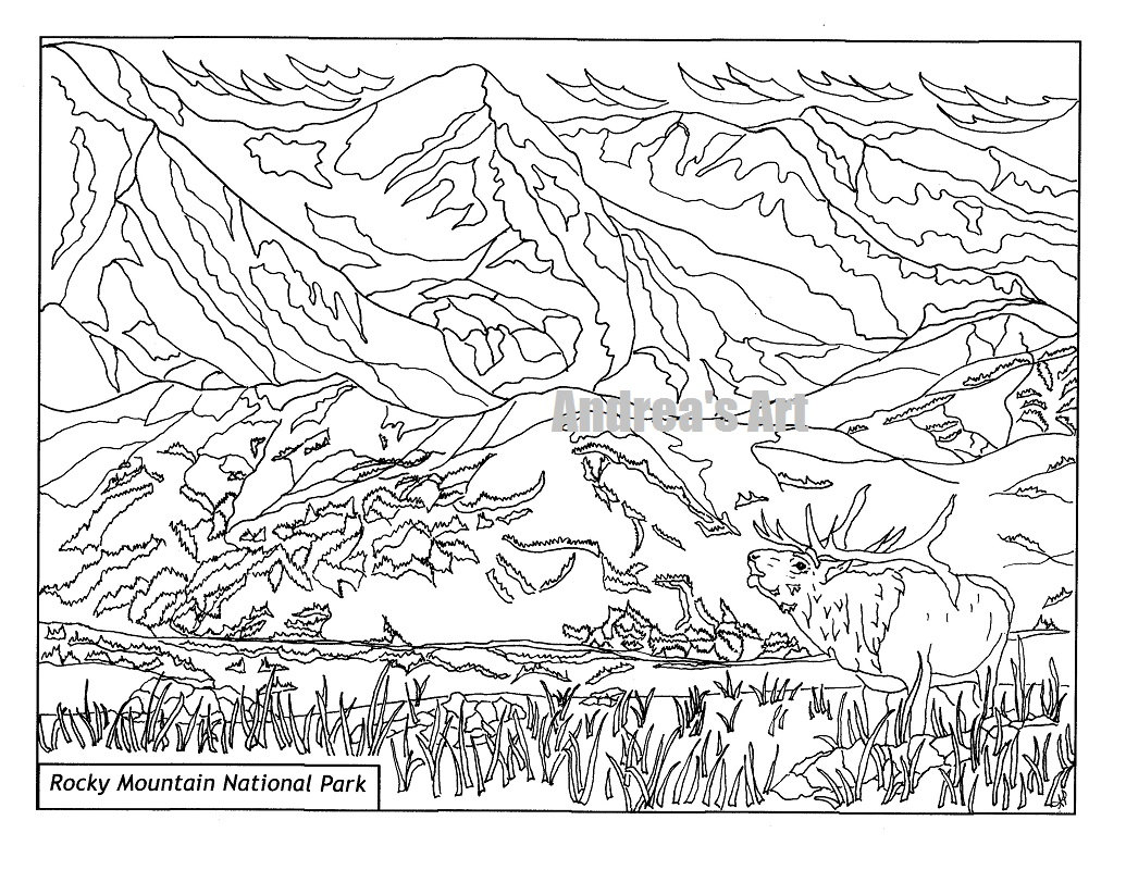 1035x800 Rocky Mountain National Park Coloring Page Animals, Nature